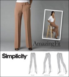 2700 Simplicity SLIM, AVERAGE, CURVY LO RISER FIT PANTS PATTERN 6-14 new